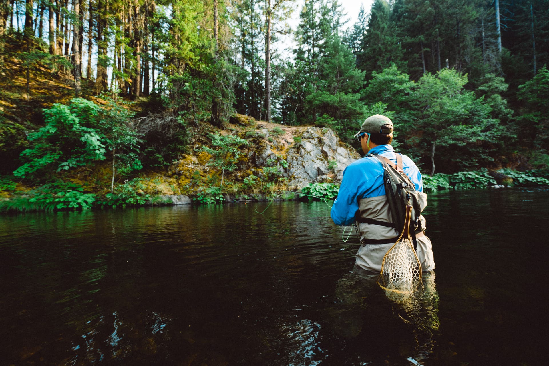 Fly fishing a Siskiyou County river