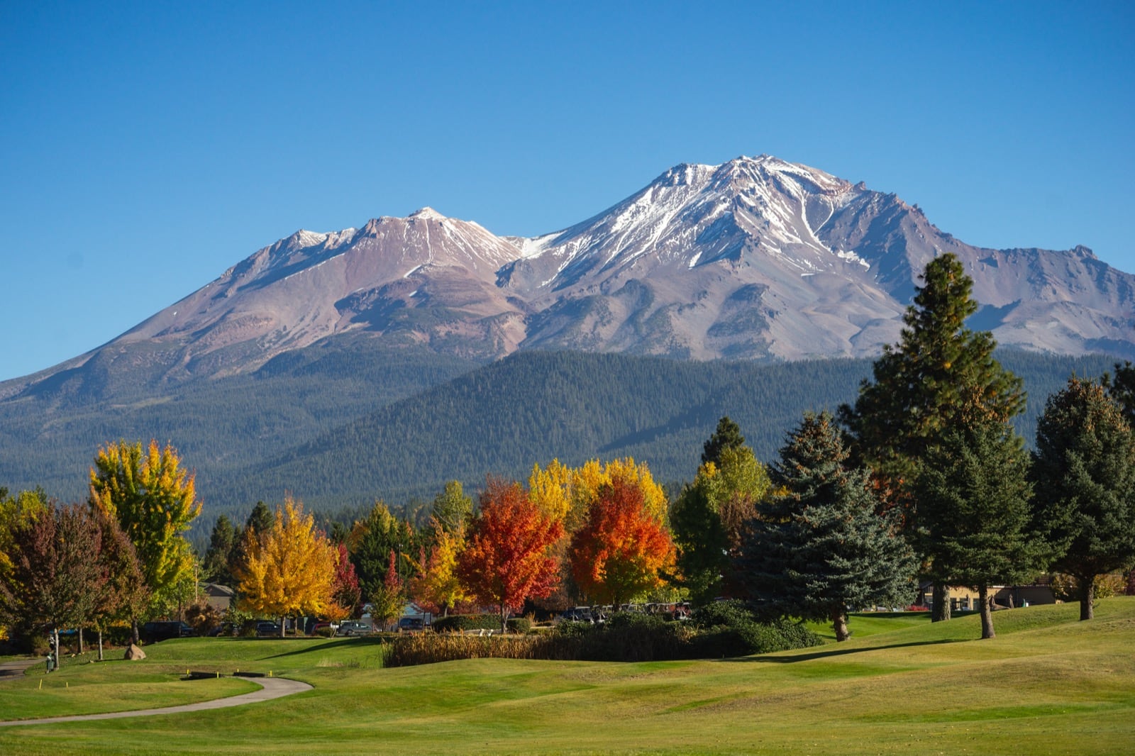 Mount Shasta rising over Siskiyou County